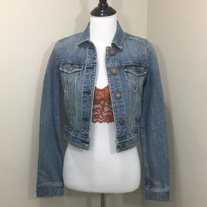 American Eagle Denim Cropped Jacket